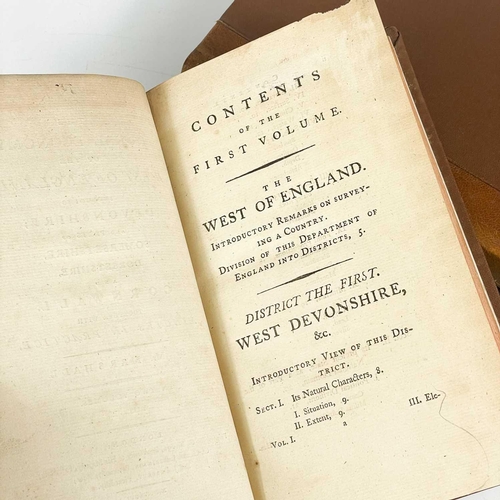 191 - William Marshall. 'The Rural Economy of the West of England,' 1796. 'Including Devonshire and Parts ... 