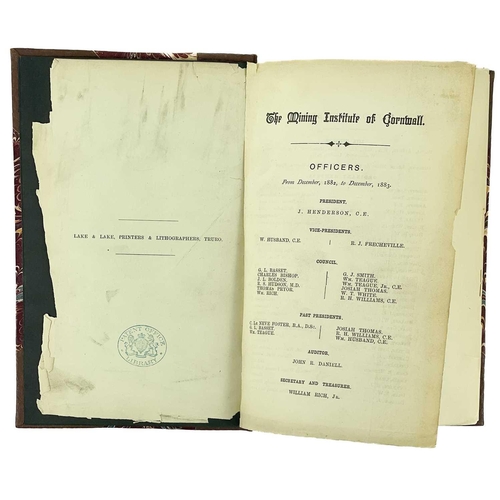 206 - 'Proceedings of the Mining Institute of Cornwall, volume 1. December, 1876 to December 1883,' All pl... 