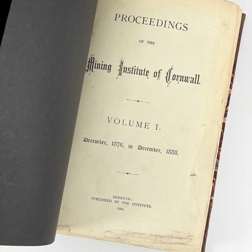 206 - 'Proceedings of the Mining Institute of Cornwall, volume 1. December, 1876 to December 1883,' All pl... 