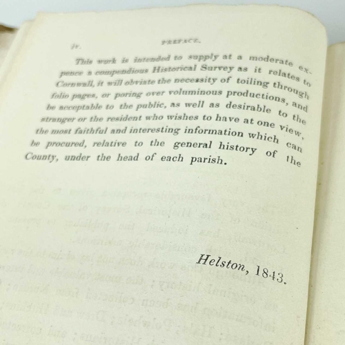 214 - William Penaluna (Printer and Publisher). 'An Historical Survey of the County of Cornwall, etc,' sec... 