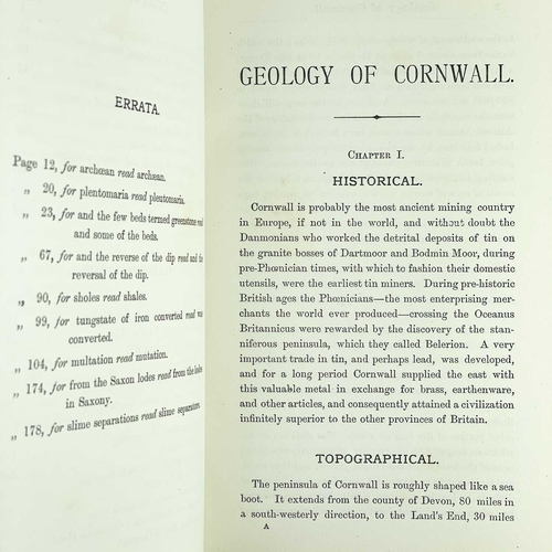 215 - Brenton Symons. 'A Sketch of the Geology of Cornwall,' 1884. 'Including a Brief Description of the M... 