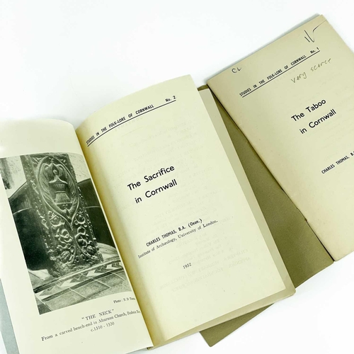 220 - Three works on Pre-Christianity in Cornwall. Charles Thomas. 'Studies in Cornish Folk-Lore no.1 ‘’th... 