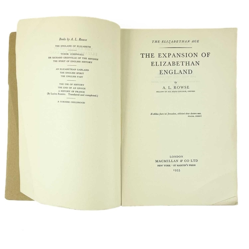 224 - A. L. Rowse. A rare uncorrected proof copy, plus two others. A. L. Rowse. 'The Elizabethan Age. The ... 