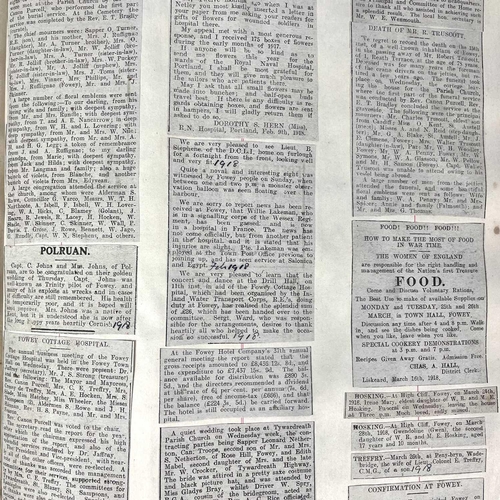 227 - Fowey interest. Scrap albums with newspaper cuttings, 1870-1920. Albums relating in particular to Fo... 