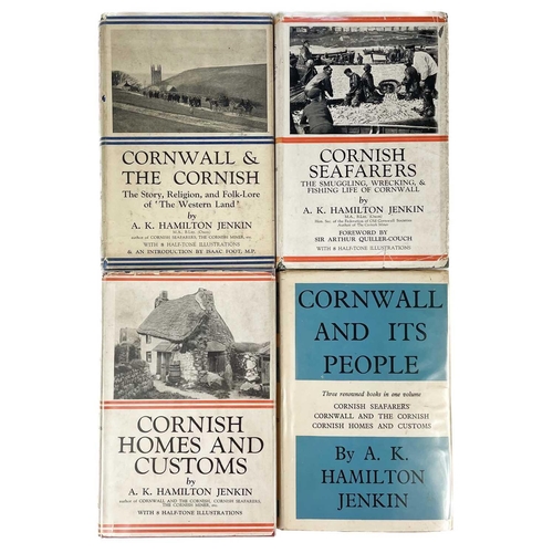 236 - A. K. Hamilton Jenkin. A signed and three others. 'Cornish Homes and Customs,' first edition, in dus... 