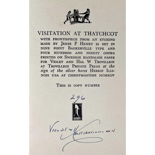 252 - Three works of Poetry. Harry R. Burke and F. A. Behymer. 'Visitation At Thatchcot,' first edition, s... 