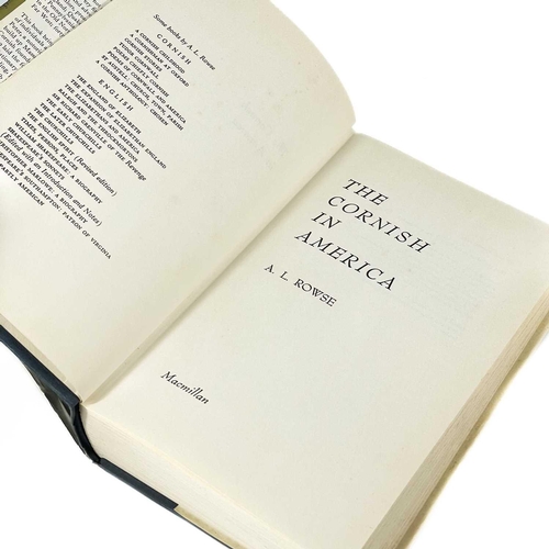 276 - Three first editions on Mining in Cornwall. A. L. Rowse. 'The Cornish in America,' first edition, ti... 