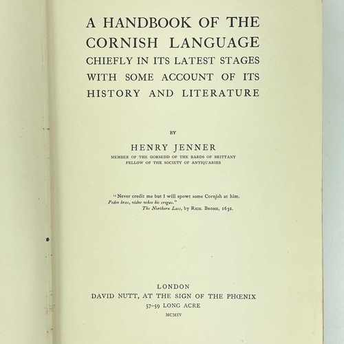 287 - Two works with an interest in the Cornish Language Henry Jenner. 'A Handbook of the Cornish Language... 