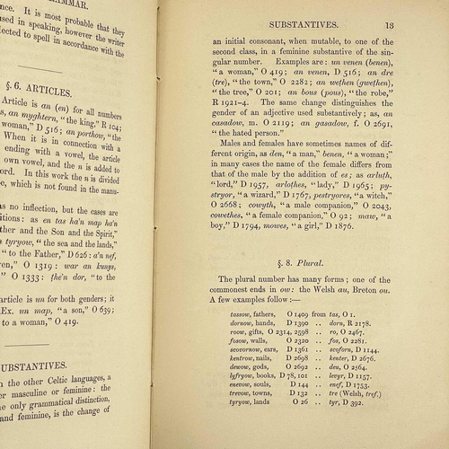 289 - Edwin Norris. 'Sketch of Cornish Grammar' First edition, 94 pages in original card wraps, signed on ... 