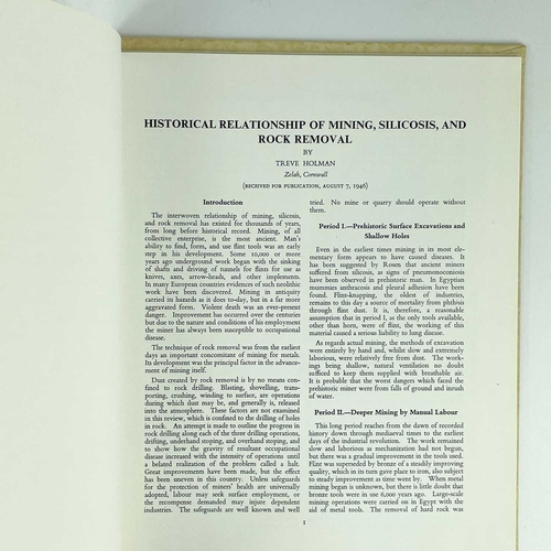 293 - Three works of a mining interest Richard Quiller Couch. 'A Statistical Investigation into the Mortal... 