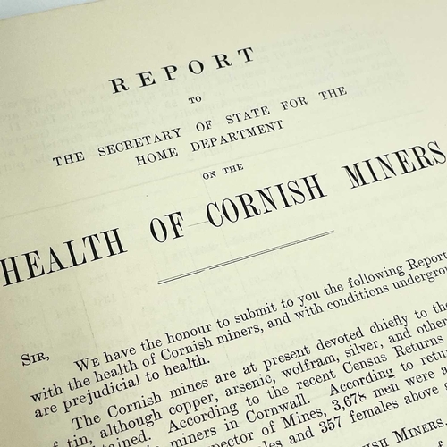 295 - 'Report....Health of Cornish Miners,' 1904. J. S. Haldane, Joseph S. Martin (H. M. Inspector of Mine... 