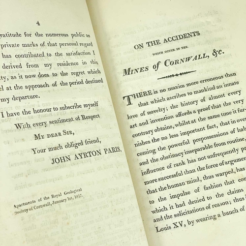 297 - John Ayrton Paris. 'On the Accidents Which Occur in the Mines of Cornwall,' 1817. 'In Consequence of... 