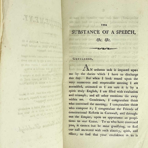 298 - John Colman Rashleigh, 1811. 'A Revised Report of a Speech Delivered at the Meeting of the Friends o... 