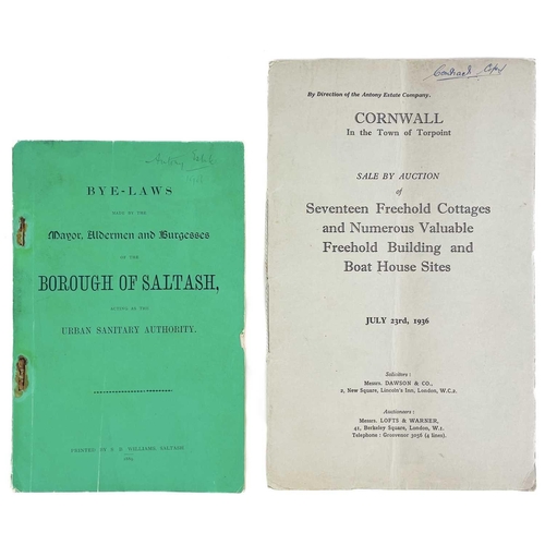 314 - Two booklets. 'Bye–Laws Made by the Mayor, Aldermen and Burgesses of the Borough of Saltash Acting a... 