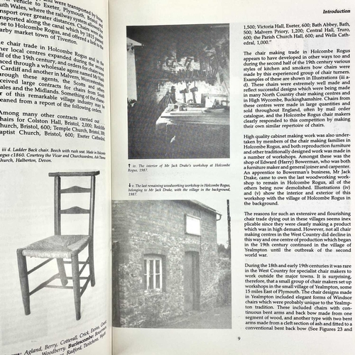 318 - Windsor Chair Interest Bill Cotton. 'Windsor Chairs in the South-West,' published by Area Museums Co... 