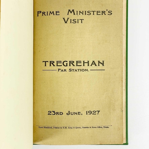 326 - Cornish Politics Interest Prime Minister’s Visit, Tregrehan, Par Station 23rd June, 1927, bound in g... 