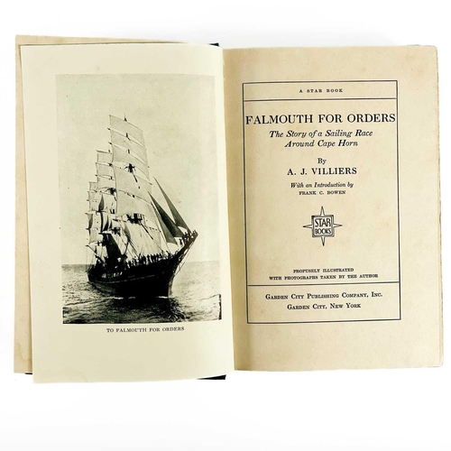 333 - Five works with a nautical interest. A.J.Villiers. 'Falmouth for Orders', first edition, 301 pages, ... 