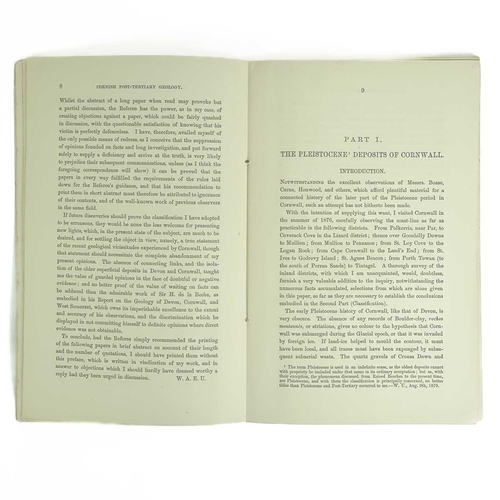 341 - W. A. E. Ussher F.G.S The Post-Tertiary Geology of Cornwall Printed for private circulation by Steph... 