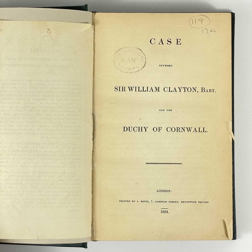 351 - 'Case Between Sir William Clayton, Bart and The Duchy of Cornwall,' John Haines (solicitor) main con... 