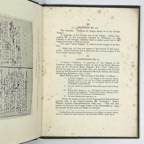 362 - Two works of Cornish interest, published by The National Library of Wales. William Llewelyn Davies. ... 