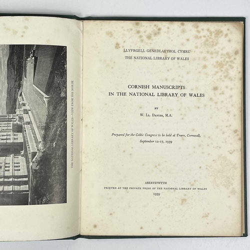 362 - Two works of Cornish interest, published by The National Library of Wales. William Llewelyn Davies. ... 