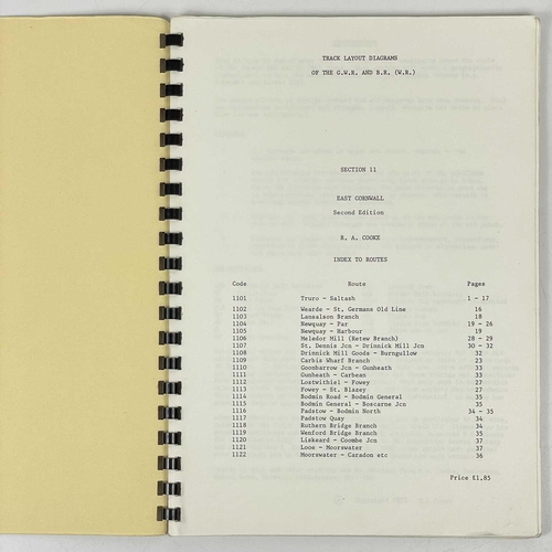 363 - Two works on G. W. R. in Cornwall. R. A. Cooke. 'Track Layout Diagrams of the G. W. R. and BR W. R. ... 