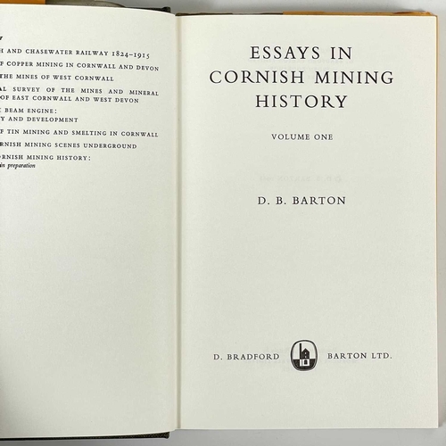 365 - Five works on mining in Cornwall. D. B. Barton. 'Essays in Cornish Mining History,' volumes I & II, ... 