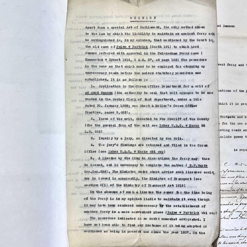 396 - Torpoint Ferry Interest. Carew-Pole Papers Correspondence, plans, surveys etc for a new ferry, 1893-... 