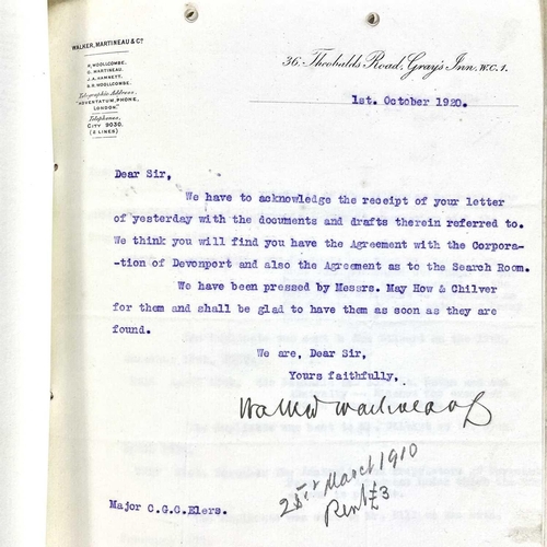 396 - Torpoint Ferry Interest. Carew-Pole Papers Correspondence, plans, surveys etc for a new ferry, 1893-... 