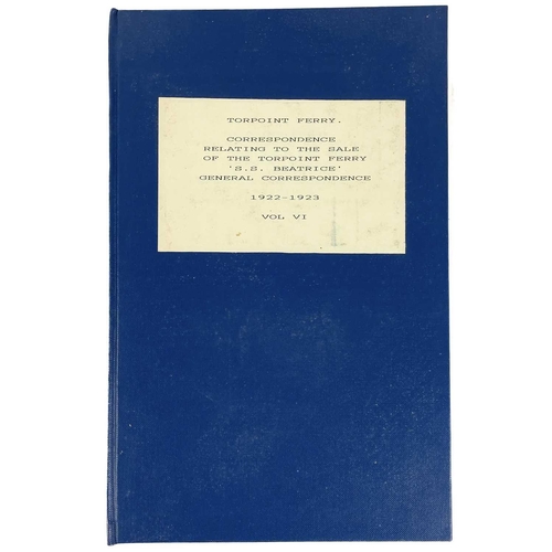 396 - Torpoint Ferry Interest. Carew-Pole Papers Correspondence, plans, surveys etc for a new ferry, 1893-... 