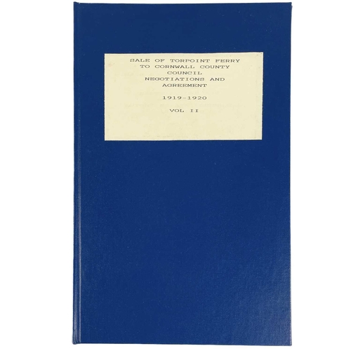 396 - Torpoint Ferry Interest. Carew-Pole Papers Correspondence, plans, surveys etc for a new ferry, 1893-... 