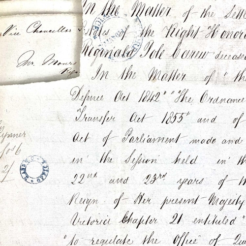 398 - Cornwall Railway interest. Carew-Pole Papers. Three vols of bound letters and indentures. Vol I-'Two... 