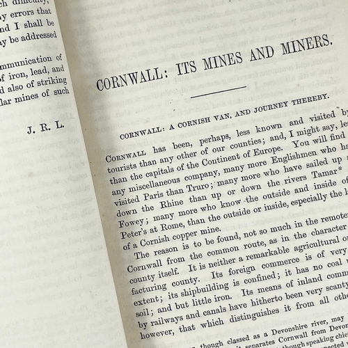 408 - J. R. Leifchild Cornwall: Its Mines and Miners Two works bound in one volume, with sketches of scene... 