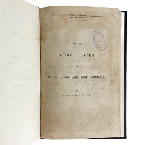 42 - Geology Interest Harvey Buchanan Holl 'On the older rocks of South Devon and East Cornwall' From the... 