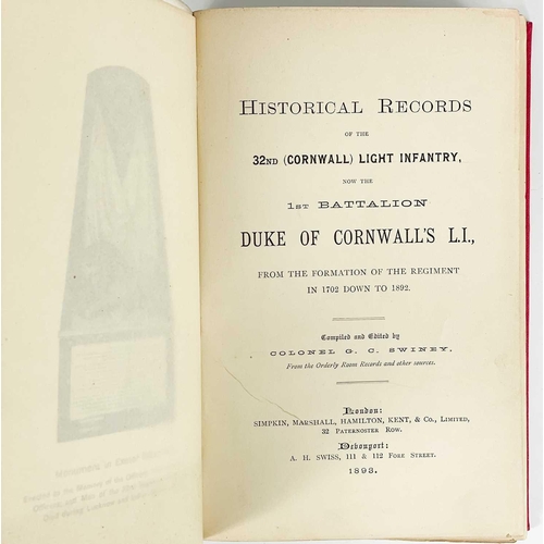 427 - Duke of Cornwall Light Infantry Interest. Colonel G. C. Swiney. 'Historical Records of the 32nd (Cor... 