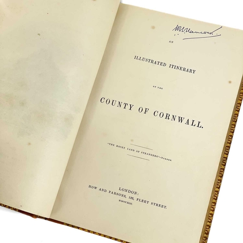 442 - Cyrus Redding. 'Illustrated Itinerary of Cornwall,' 1842. First edition, 264 pages, fine full calf r... 