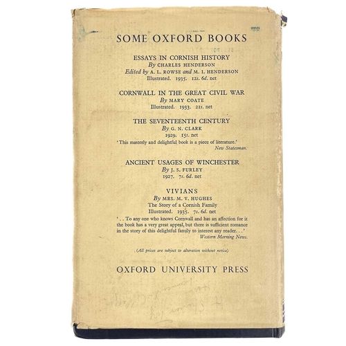 443 - H. Spencer Toy. 'The History of Helston,' 1936. First edition, 652 pages, some small nibbles to uncl... 