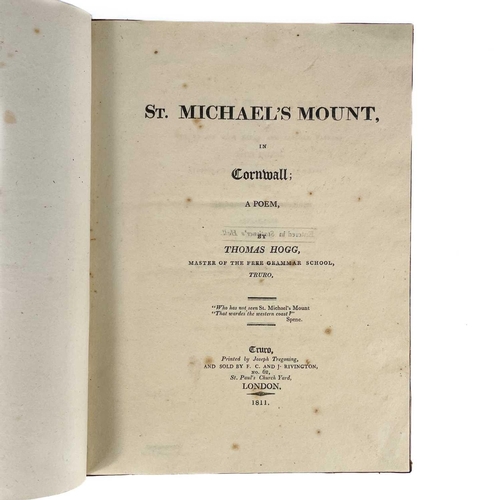 450 - Thomas Hogg. 'St Michaels Mount in Cornwall; A Poem'. (Master of the Free Grammar School, Truro), fi... 