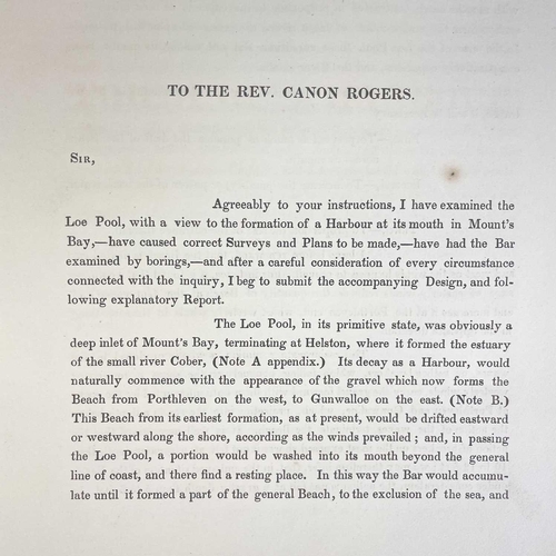 468 - J. M. Rendel. Report on the Practicability of Forming a Harbour at the Mouth of the Loe Pool, in Mou... 