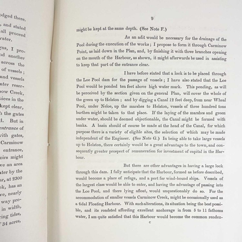 468 - J. M. Rendel. Report on the Practicability of Forming a Harbour at the Mouth of the Loe Pool, in Mou... 