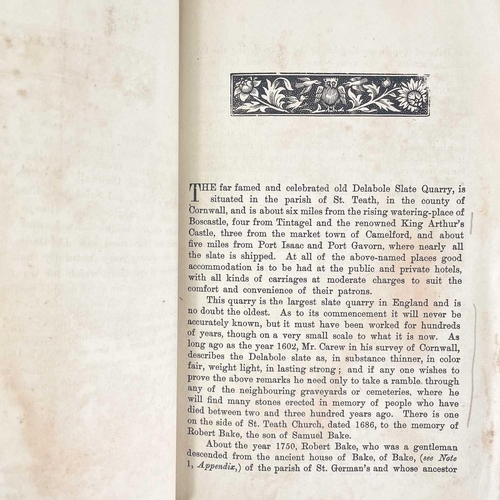 491 - Delabole Slate Interest. Capt John Jenkin. 'History of the Old Delabole Slate Quarry,' 44 pages, C. ... 