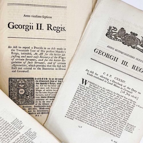 502 - Mining interest. Five Parliamentary Acts. 'An act to permit the Services of the Regiment of Miners o... 