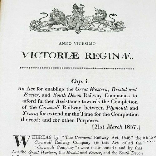 504 - Great Western Railway Interest. 'An Act for Enabling The Great Western, Bristol and Exeter, and Sout... 