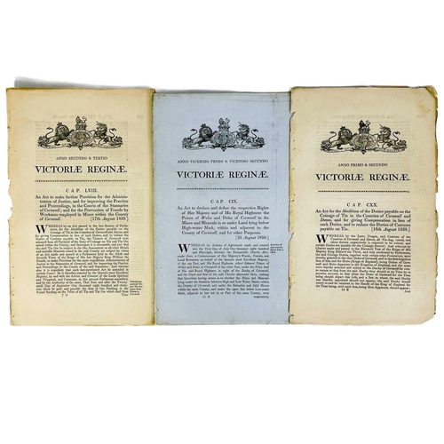 505 - Three Mining Acts. 'An Act to Declare and Define the Respective Rights of Her Majesty and of His Roy... 