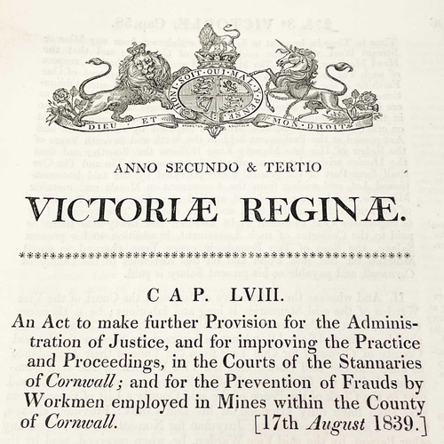 505 - Three Mining Acts. 'An Act to Declare and Define the Respective Rights of Her Majesty and of His Roy... 