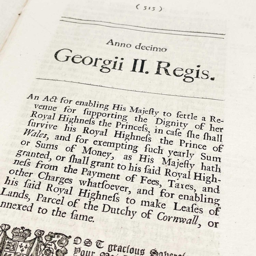 508 - Three Acts of Parliament. 'An Act to enable His Majesty to Settle a Revenue for supporting the Digni... 