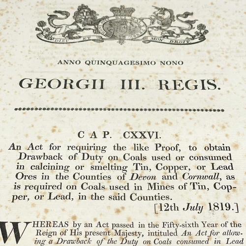 509 - Three Acts of Parliament. 'An Act for Requiring the like Proof, to obtain Drawback of Duty on Coals ... 