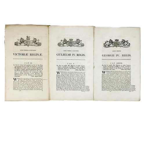 510 - Three Acts of Parliment 'An Act to Enable His Majesty to Make Leases, Copies and Grants of Offices, ... 