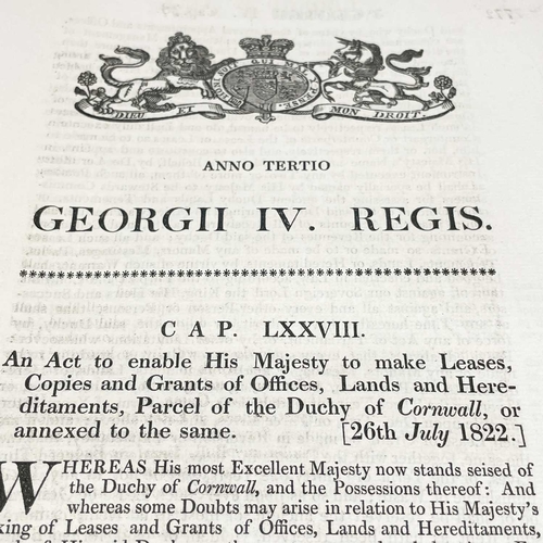 510 - Three Acts of Parliment 'An Act to Enable His Majesty to Make Leases, Copies and Grants of Offices, ... 