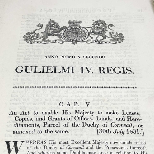 510 - Three Acts of Parliment 'An Act to Enable His Majesty to Make Leases, Copies and Grants of Offices, ... 